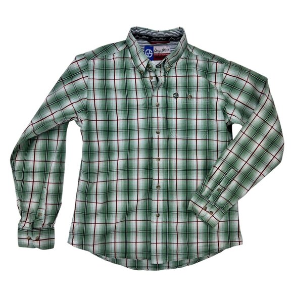 Wrangler George Strait Button Down Boys Green/Red Long Sleeve Size XL - Picture 8 of 8